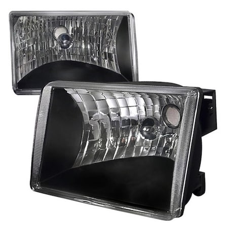 Overtime Crystal Housing Headlights for 93 to 98 Grand Cherokee Black - 10 x 12 x 18 in. OV3190208